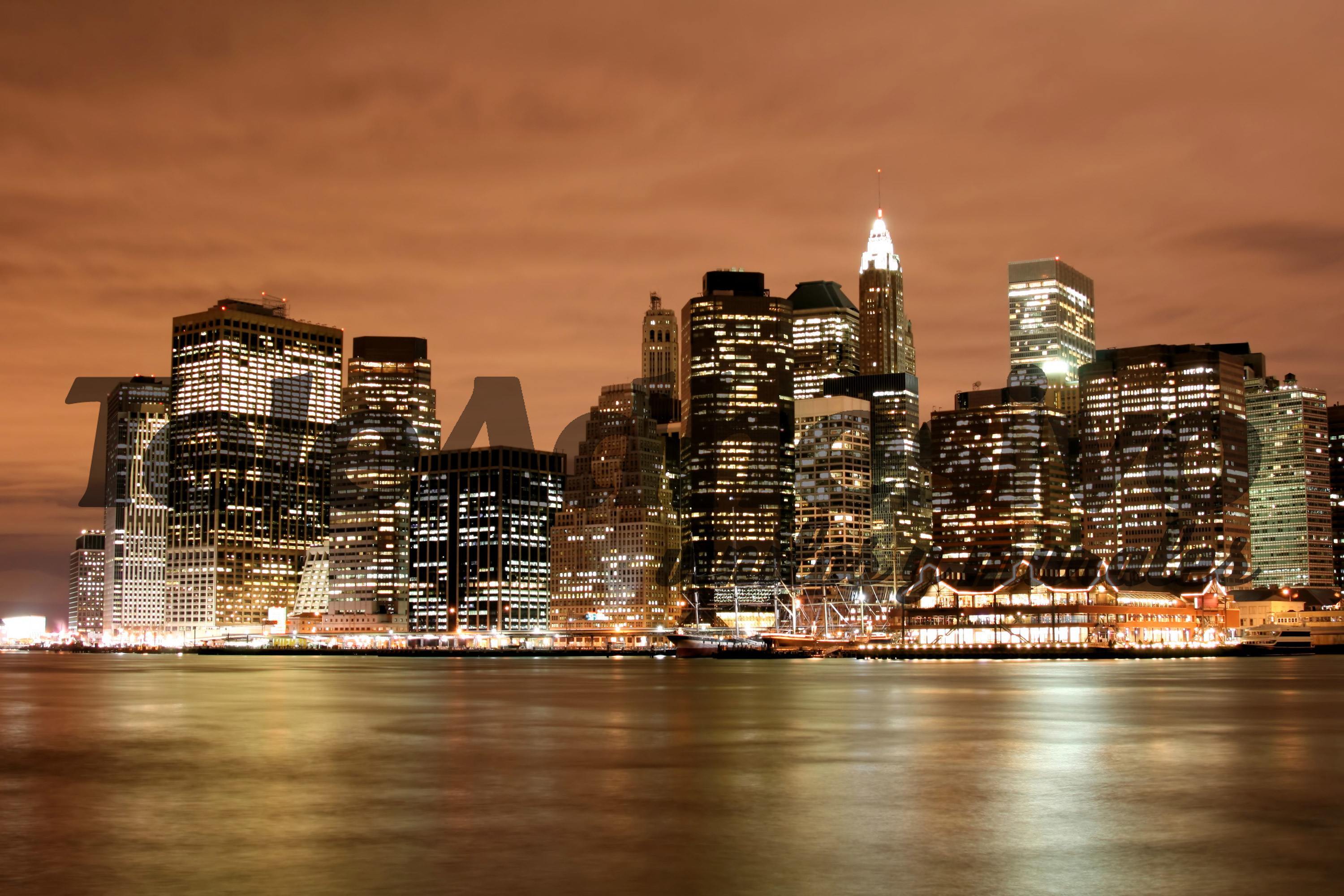 Fototapeten: New York Skyline bei Nacht