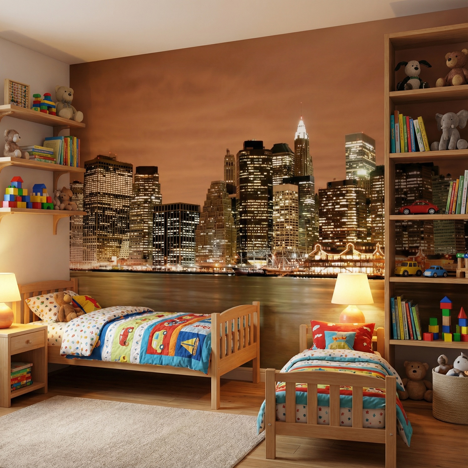 Fototapeten: New York Skyline bei Nacht