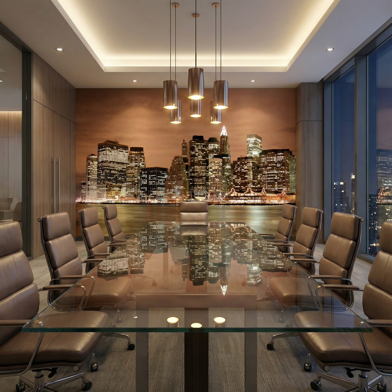 Fototapeten: New York Skyline bei Nacht