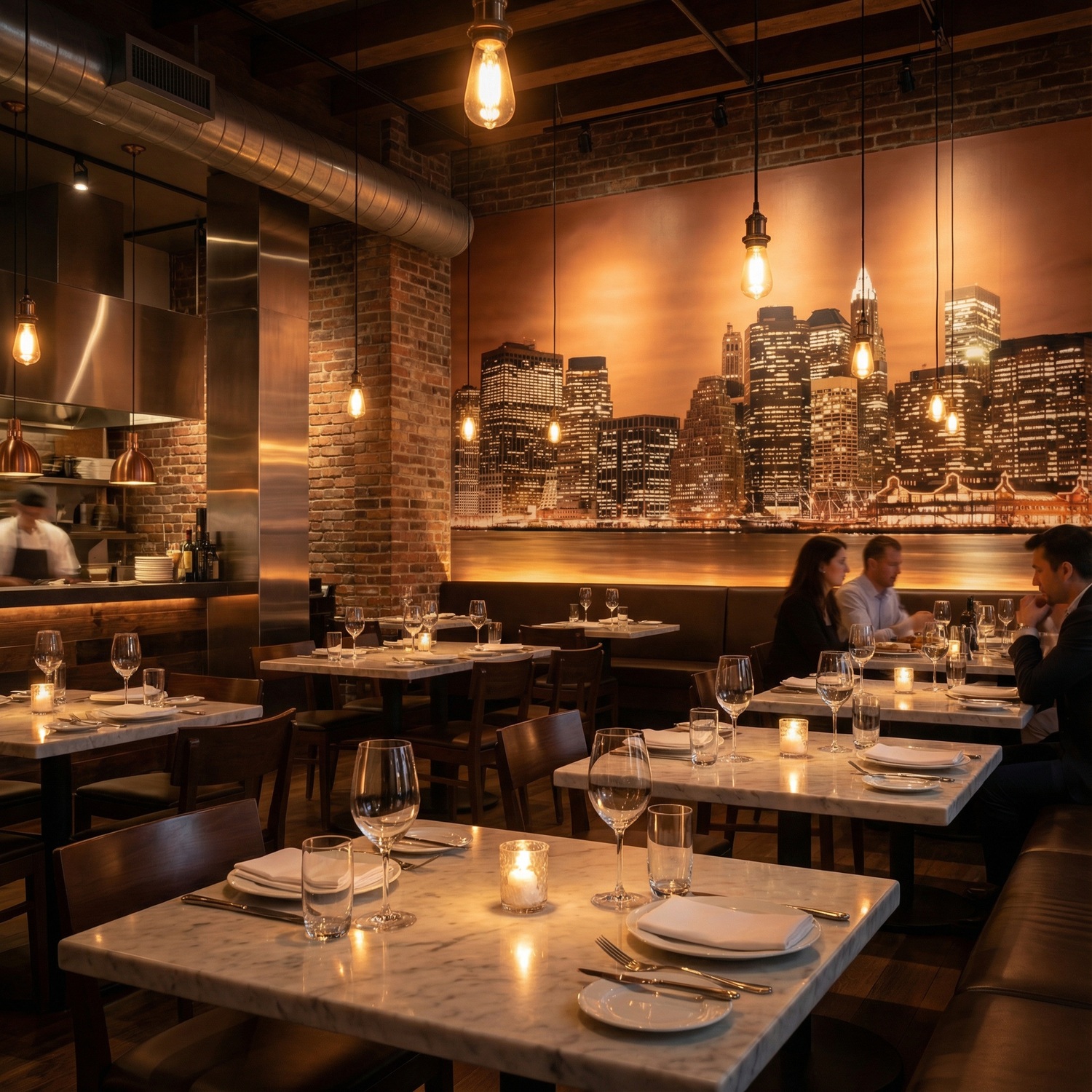 Fototapeten: New York Skyline bei Nacht