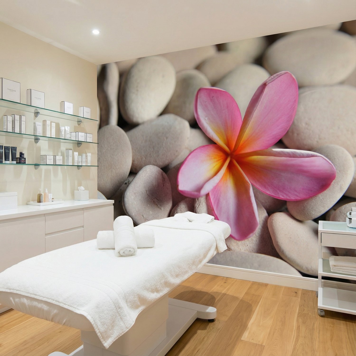 Fototapeten: Blume auf steingrau