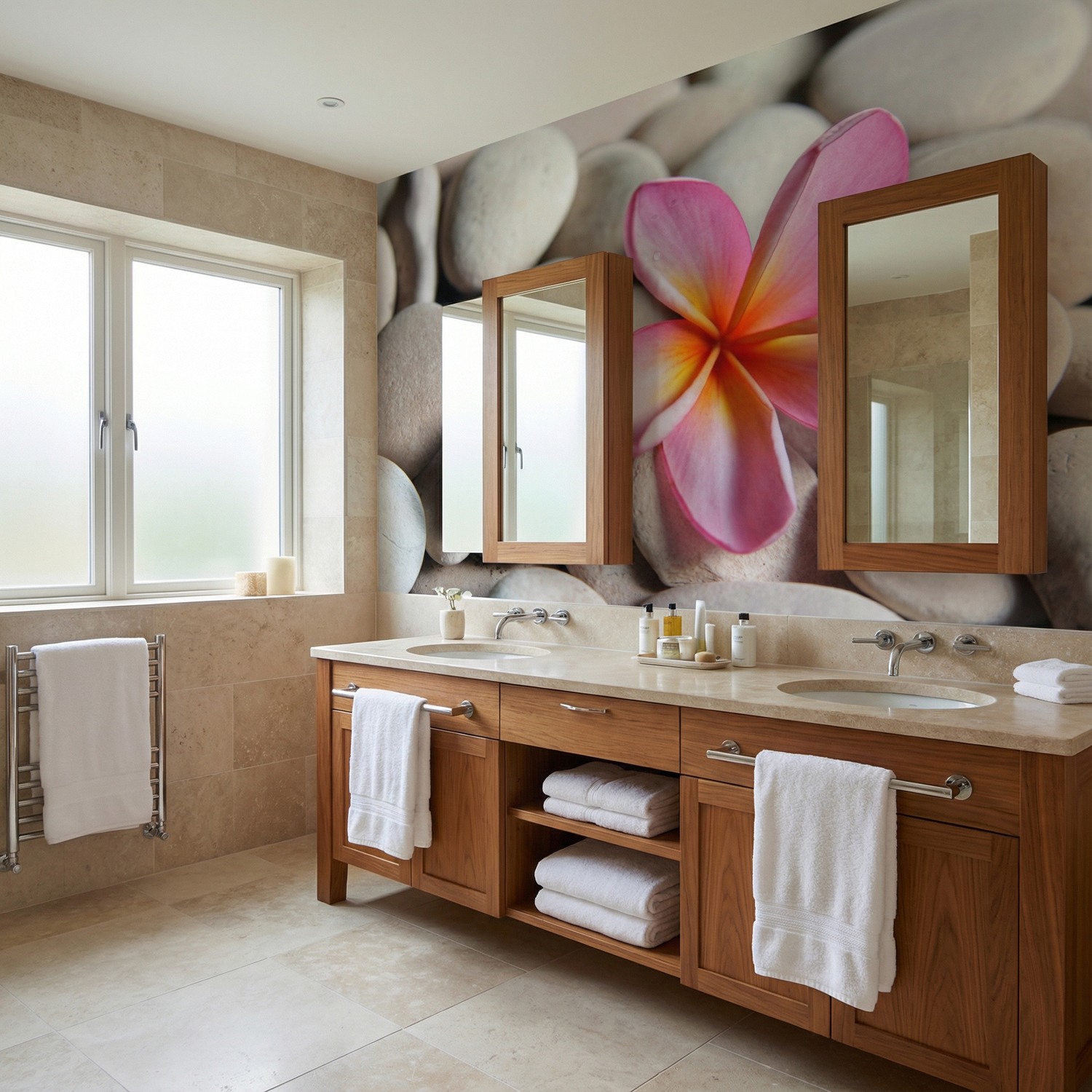 Fototapeten: Blume auf steingrau