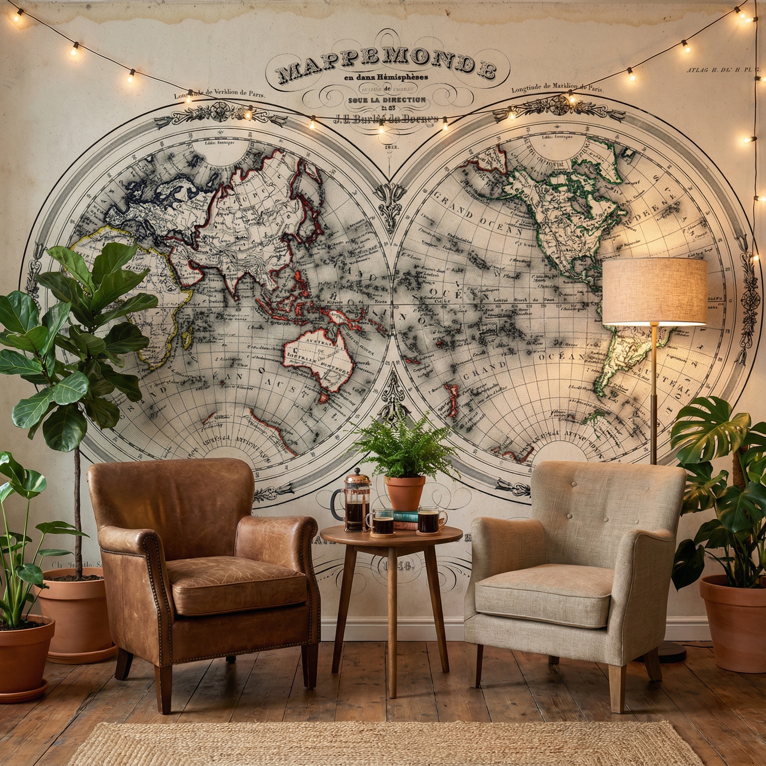 Fototapeten: Karte der Welt 1848