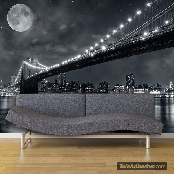 Fototapeten: Nächtliche Brooklyn Bridge