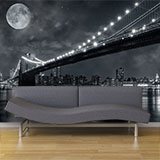 Fototapeten: Nächtliche Brooklyn Bridge 4