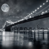 Fototapeten: Nächtliche Brooklyn Bridge 6