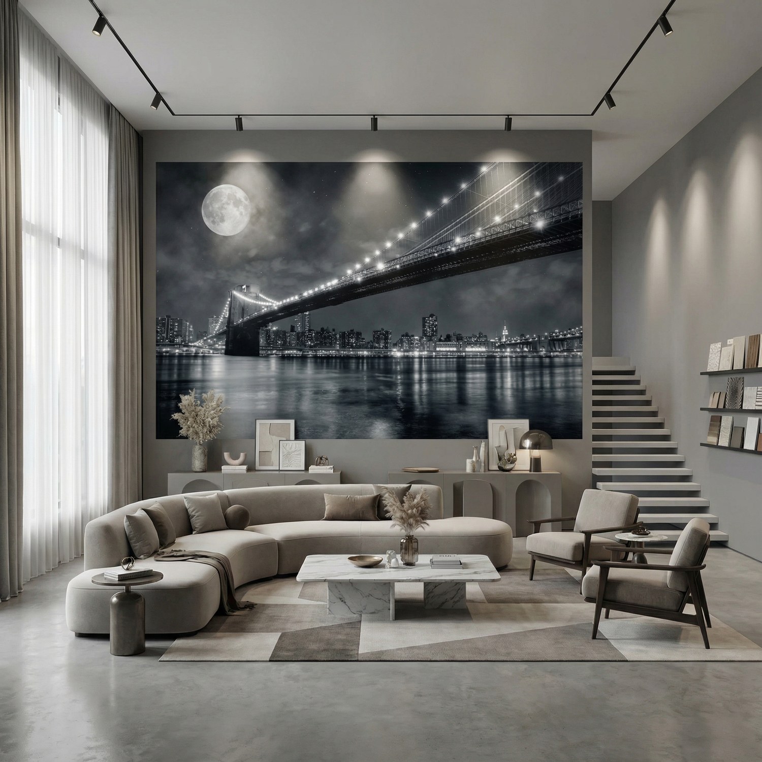 Fototapeten: N&auml;chtliche Brooklyn Bridge