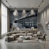 Fototapeten: N&auml;chtliche Brooklyn Bridge 7