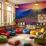 Fototapeten: Sonnenuntergang in den Bergen 13