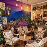 Fototapeten: Sonnenuntergang in den Bergen 6