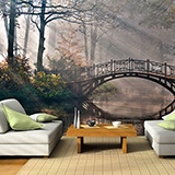 Fototapeten: Br&uuml;cke im Wald 3