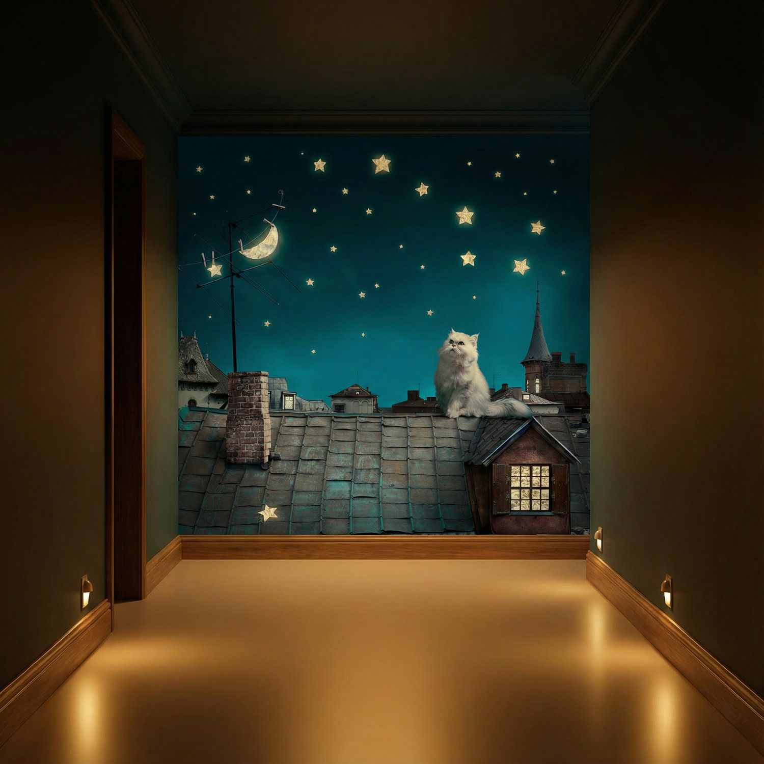 Fototapeten: Katze auf dem Dach