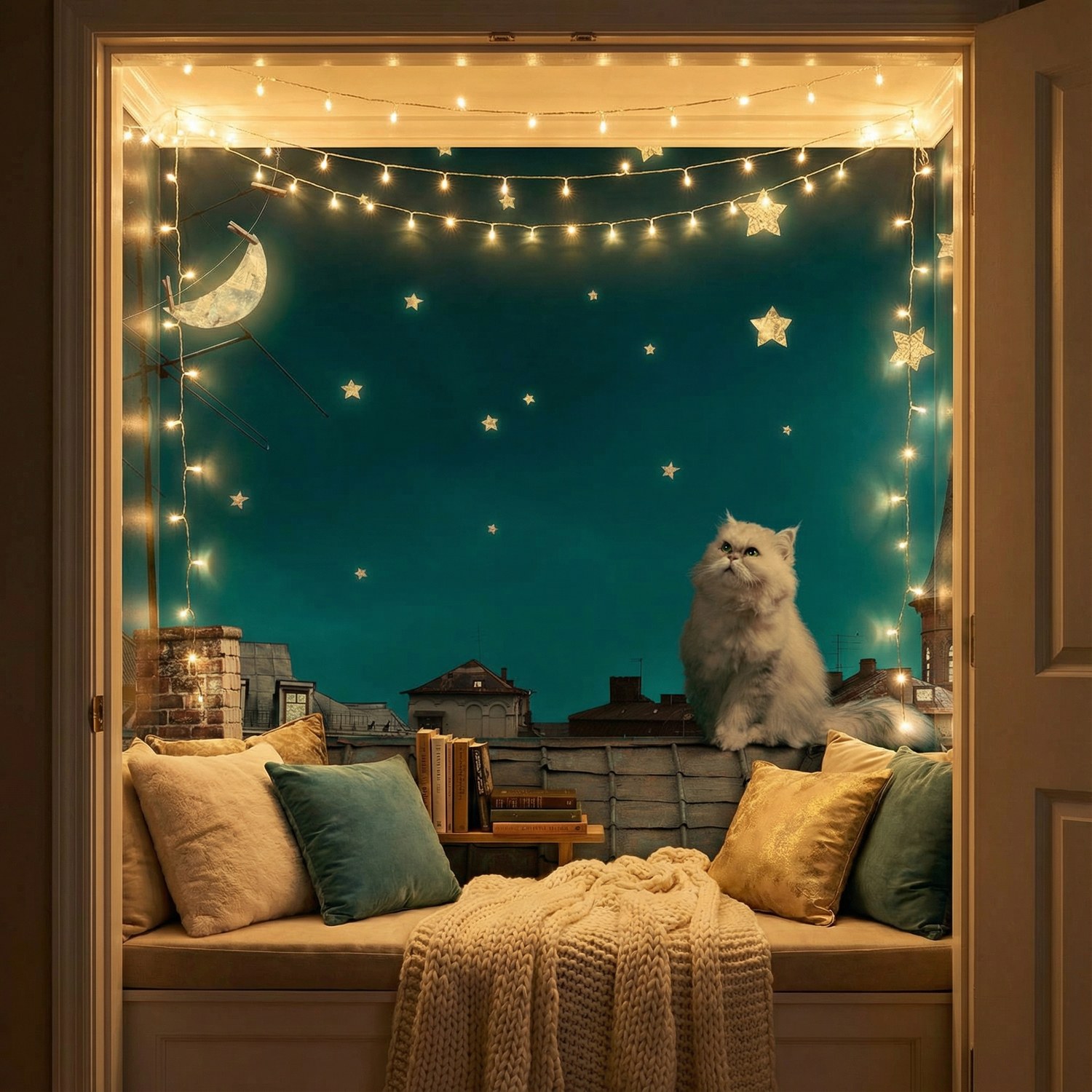 Fototapeten: Katze auf dem Dach