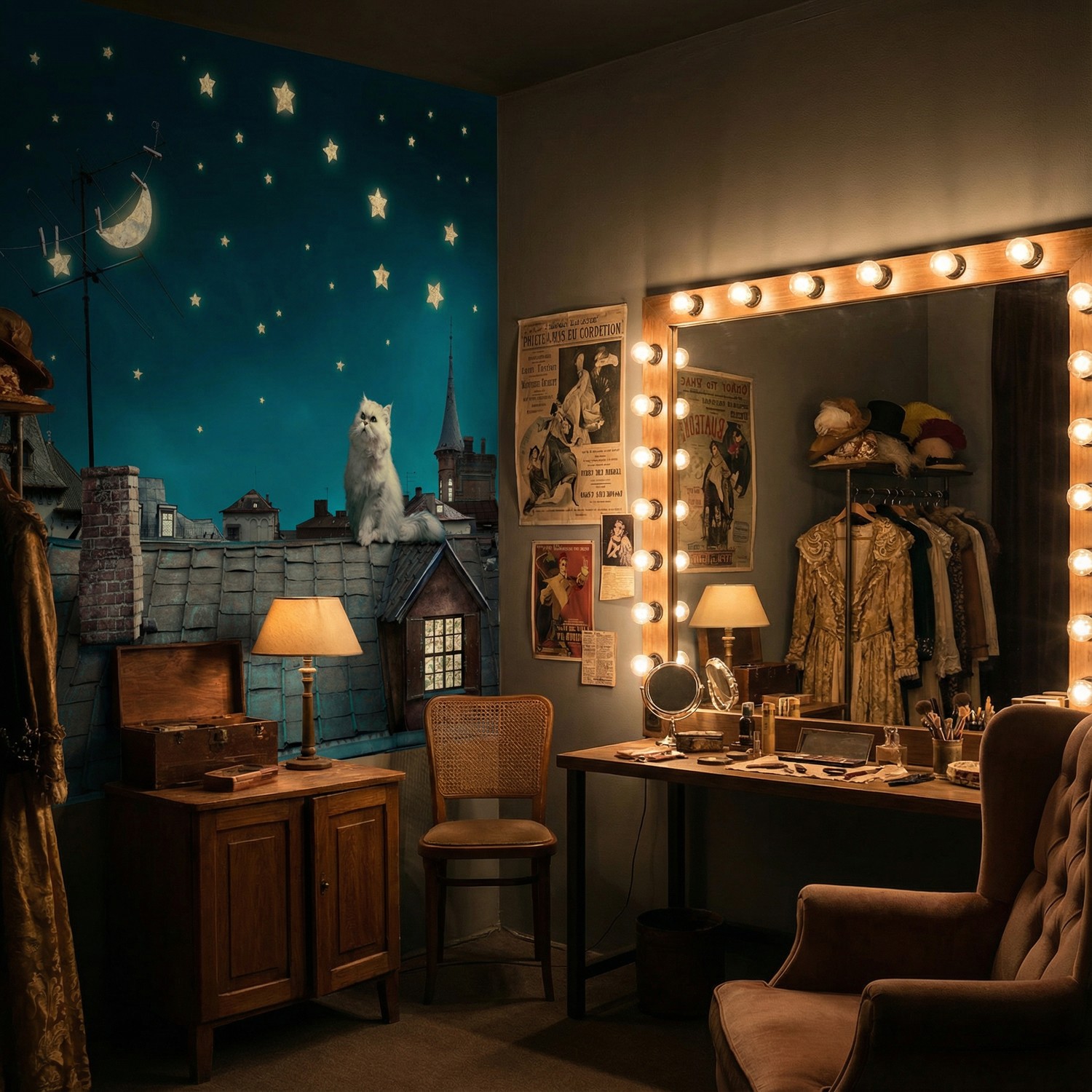 Fototapeten: Katze auf dem Dach