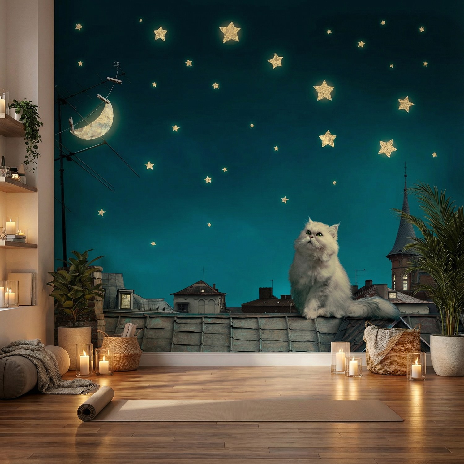 Fototapeten: Katze auf dem Dach