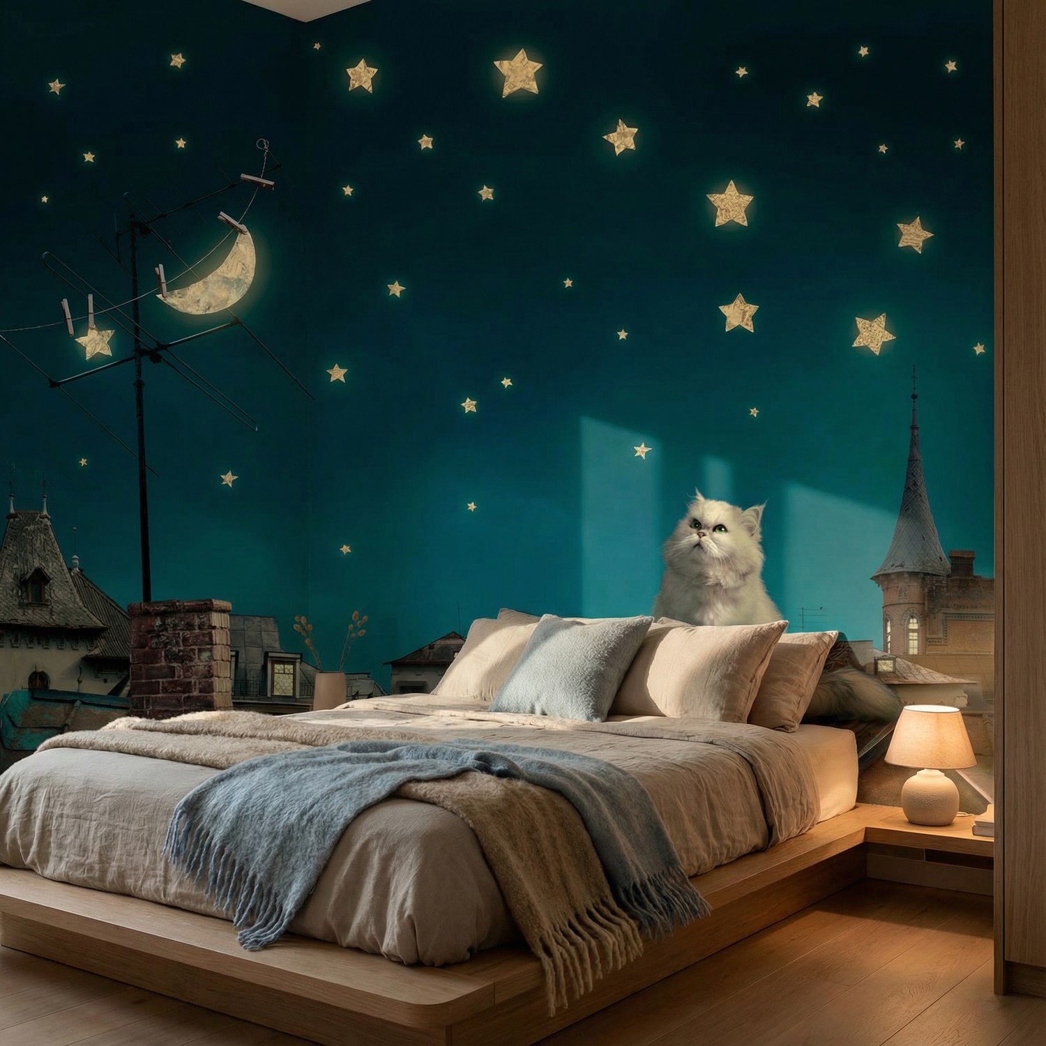 Fototapeten: Katze auf dem Dach