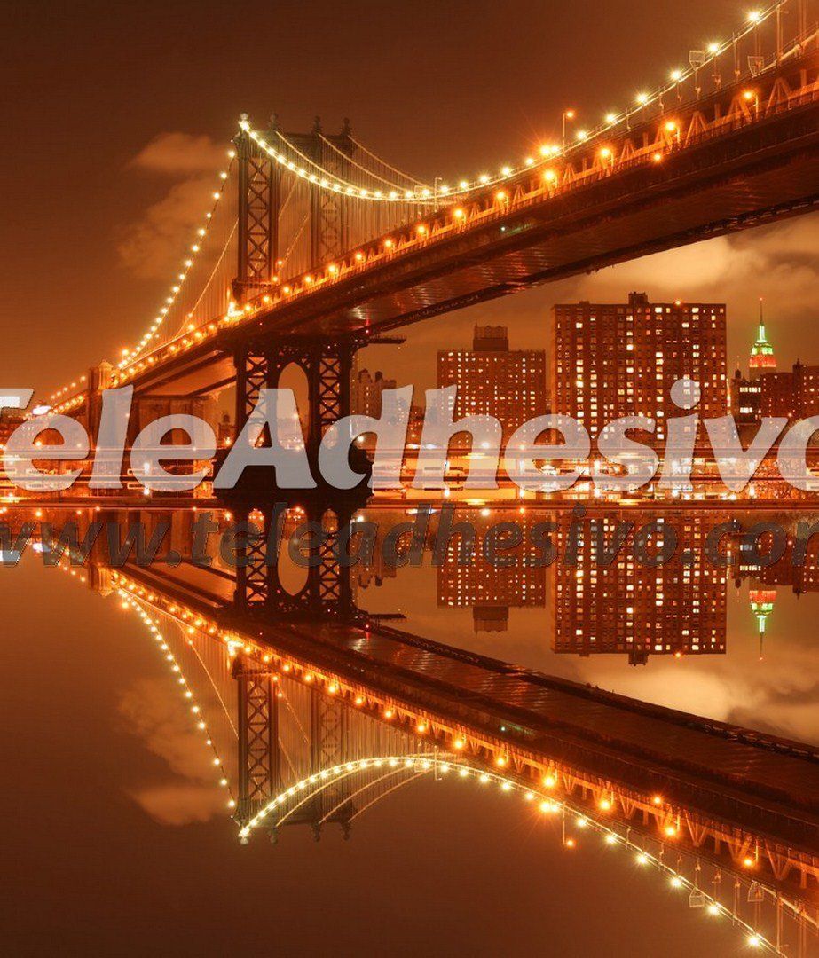 Fototapeten: Beleuchtete Manhattan Bridge