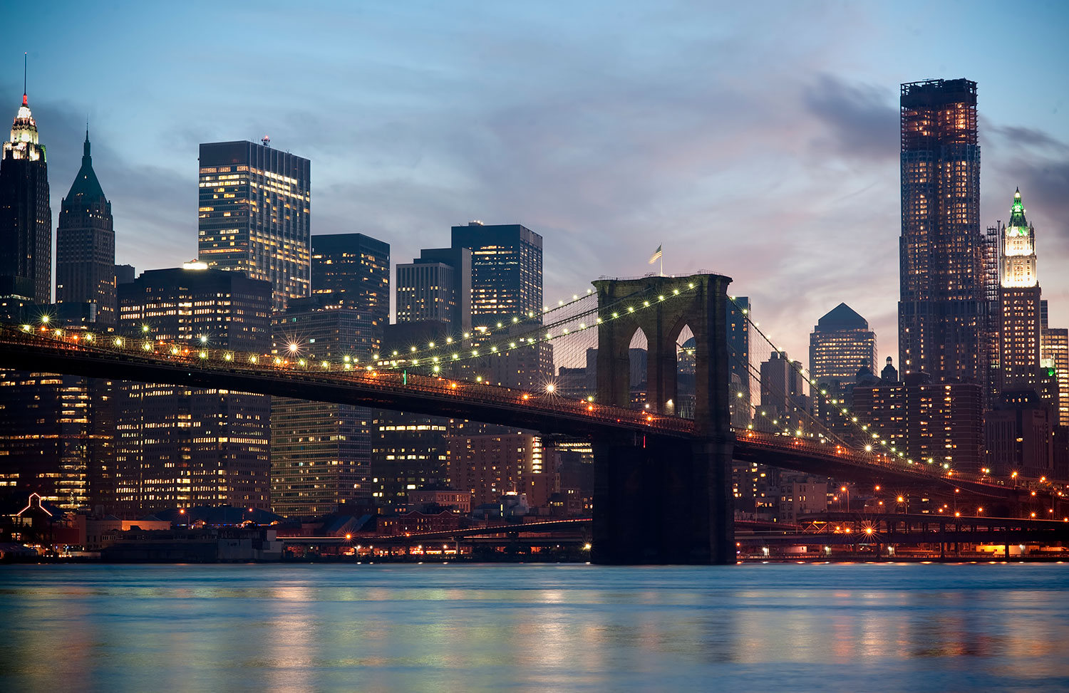 Fototapeten: Brooklyn Bridge im Nebel