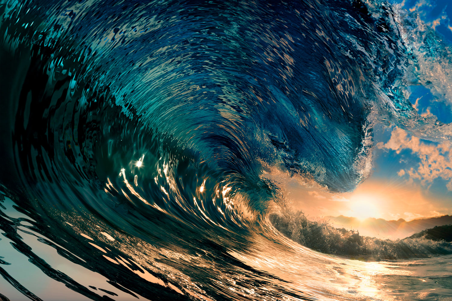 Fototapeten: Unter der Welle