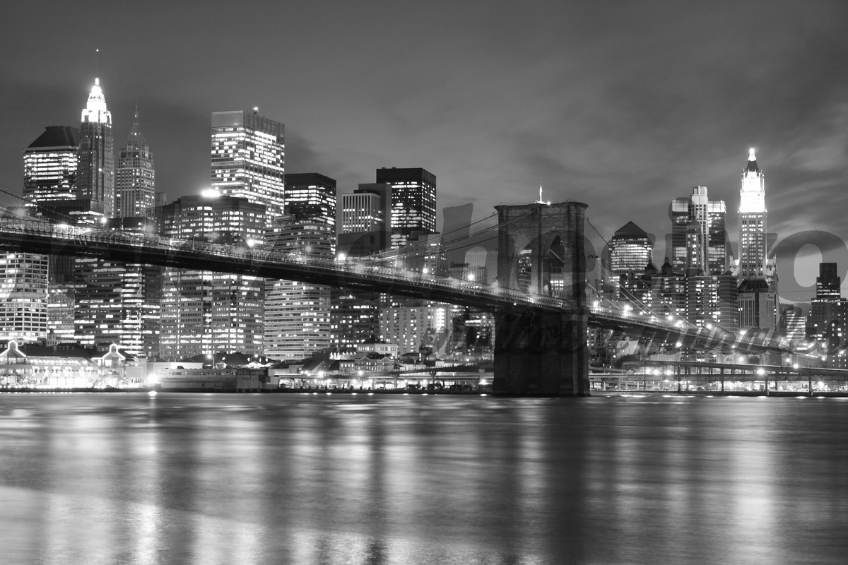 Fototapeten: Brooklyn-Brücke in Schwarzweiss