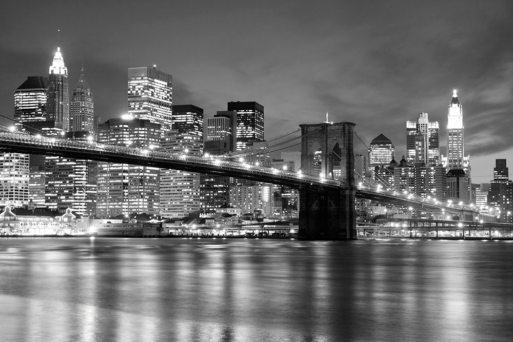 Fototapeten: Brooklyn-Br&uuml;cke in Schwarzweiss