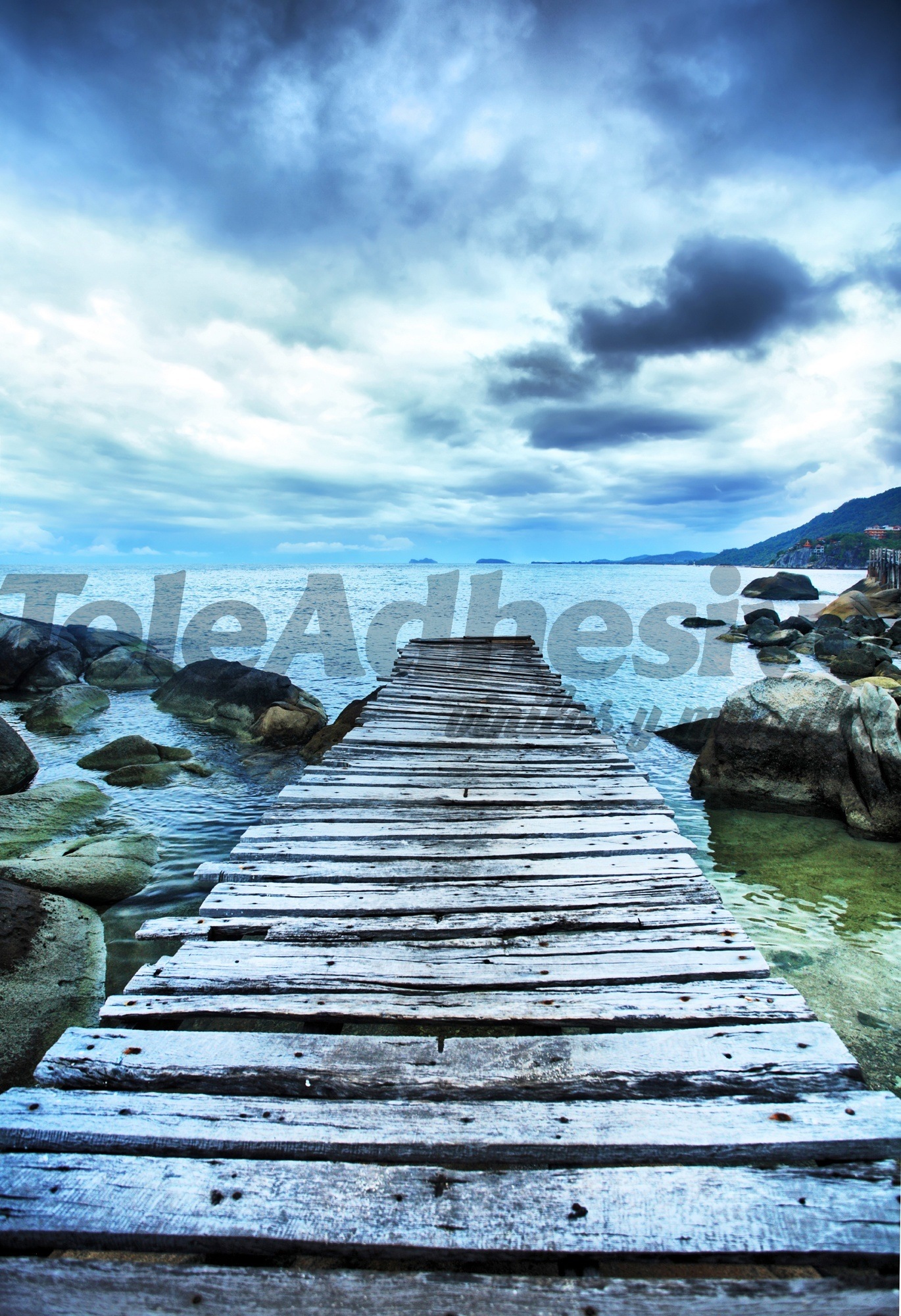 Fototapeten: Fußgängerbrücke zwischen den Felsen