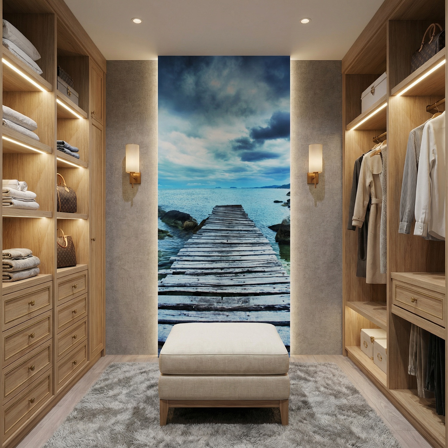 Fototapeten: Fu&szlig;g&auml;ngerbr&uuml;cke zwischen den Felsen