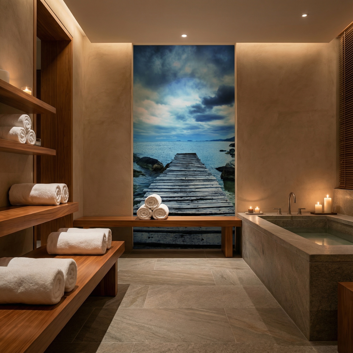 Fototapeten: Fu&szlig;g&auml;ngerbr&uuml;cke zwischen den Felsen