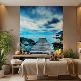 Fototapeten: Fu&szlig;g&auml;ngerbr&uuml;cke zwischen den Felsen 15