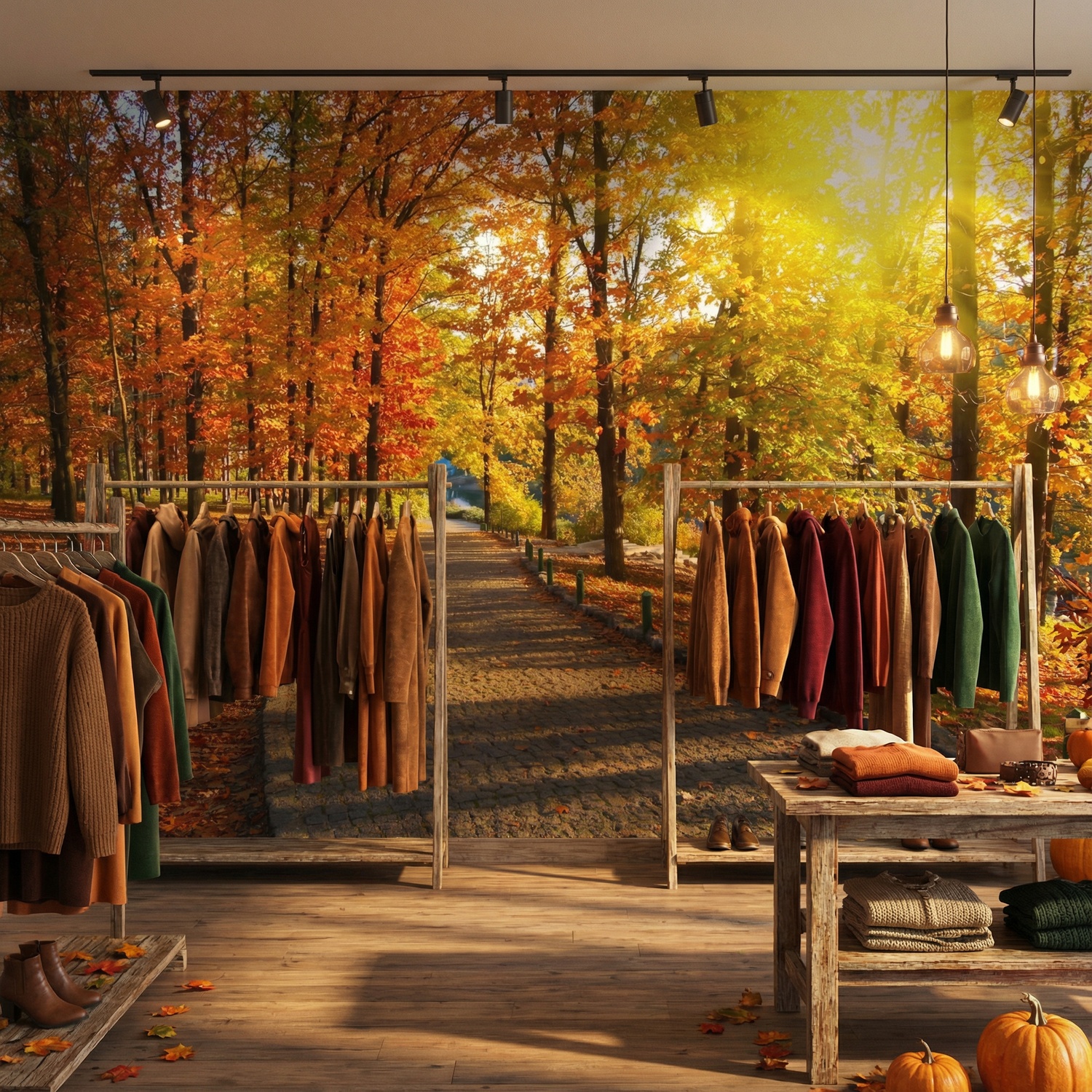 Fototapeten: Ich laufe durch den herbstlichen Park