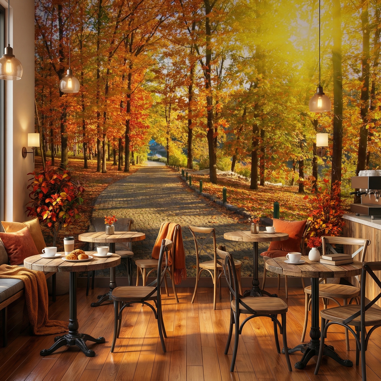 Fototapeten: Ich laufe durch den herbstlichen Park