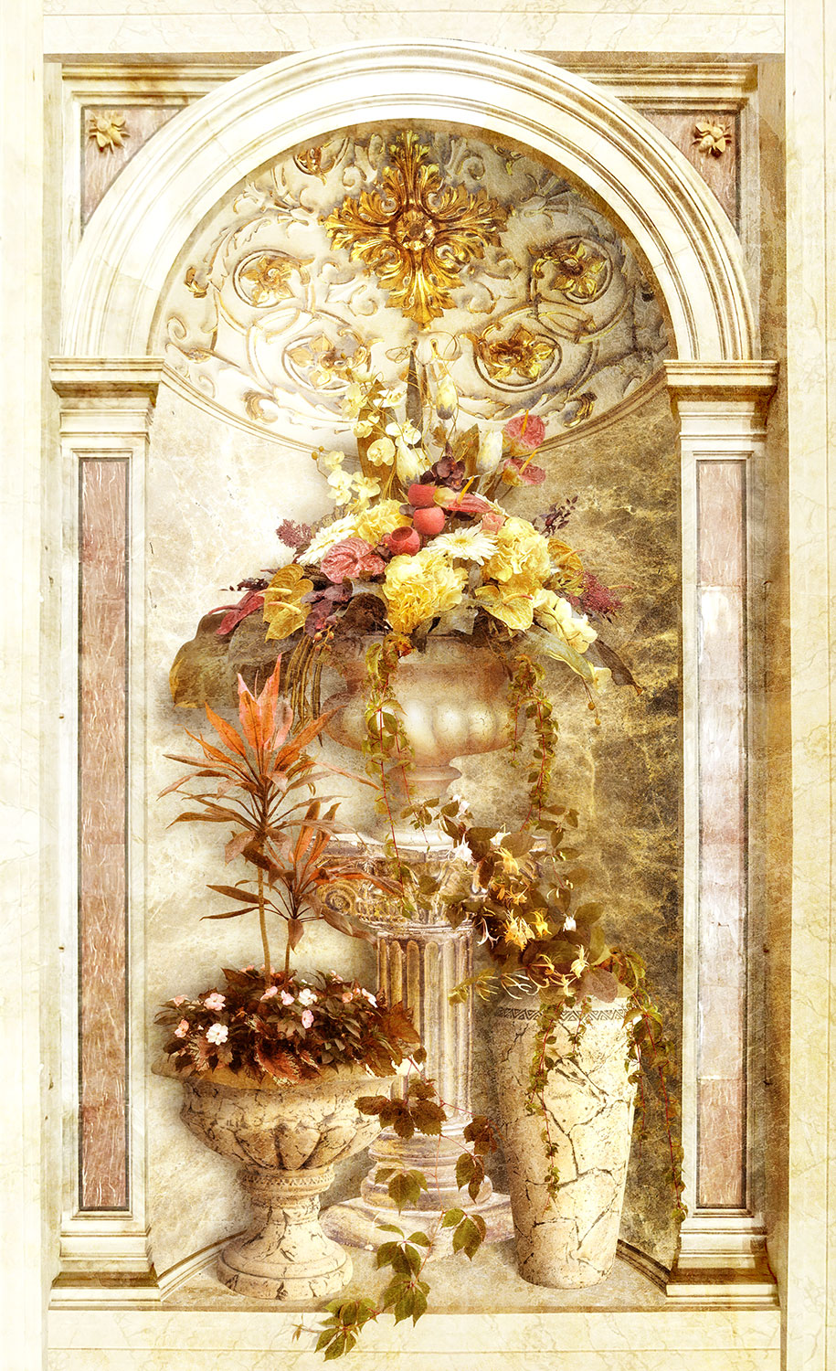 Fototapeten: Bogen mit Blumenarrangement