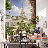 Fototapeten: Terrasse vor dem Eiffelturm 2
