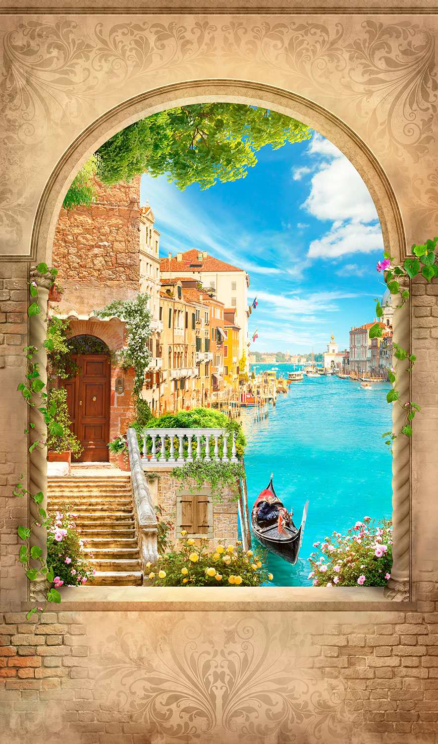 Fototapeten: Fenster Venedig-Kanal
