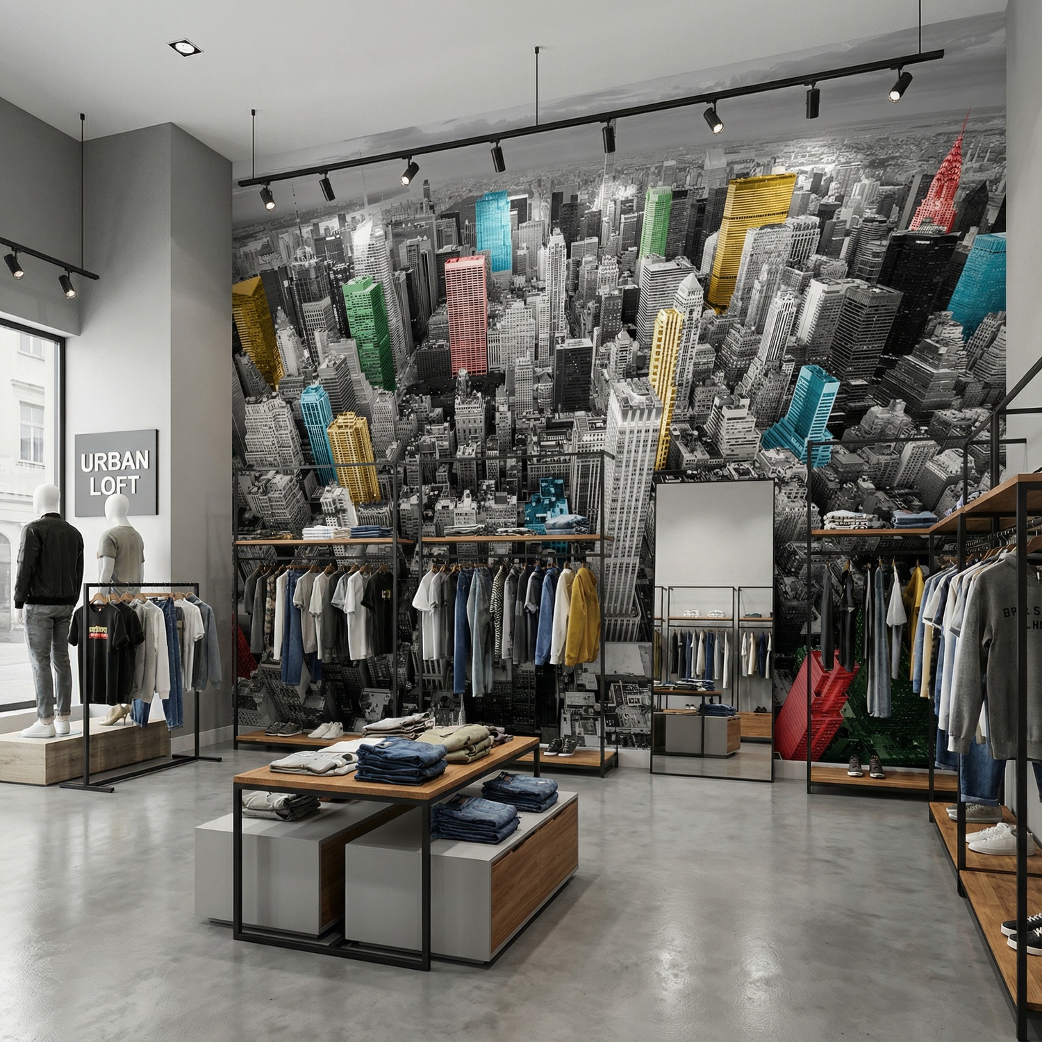 Fototapeten: Bunte Wolkenkratzer New York