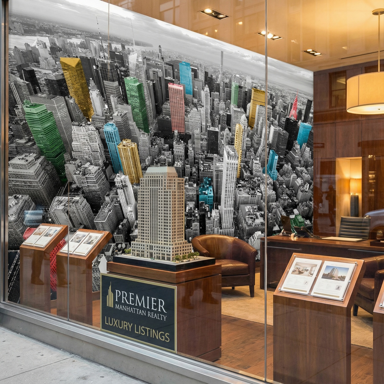 Fototapeten: Bunte Wolkenkratzer New York