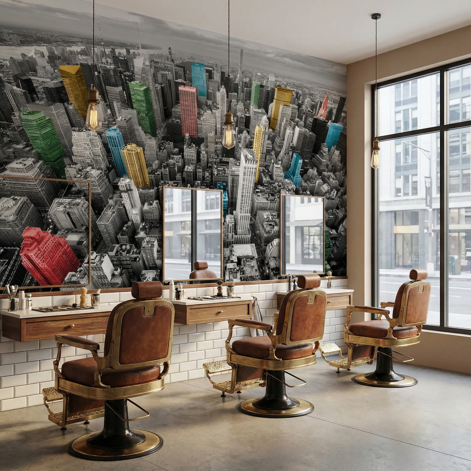 Fototapeten: Bunte Wolkenkratzer New York