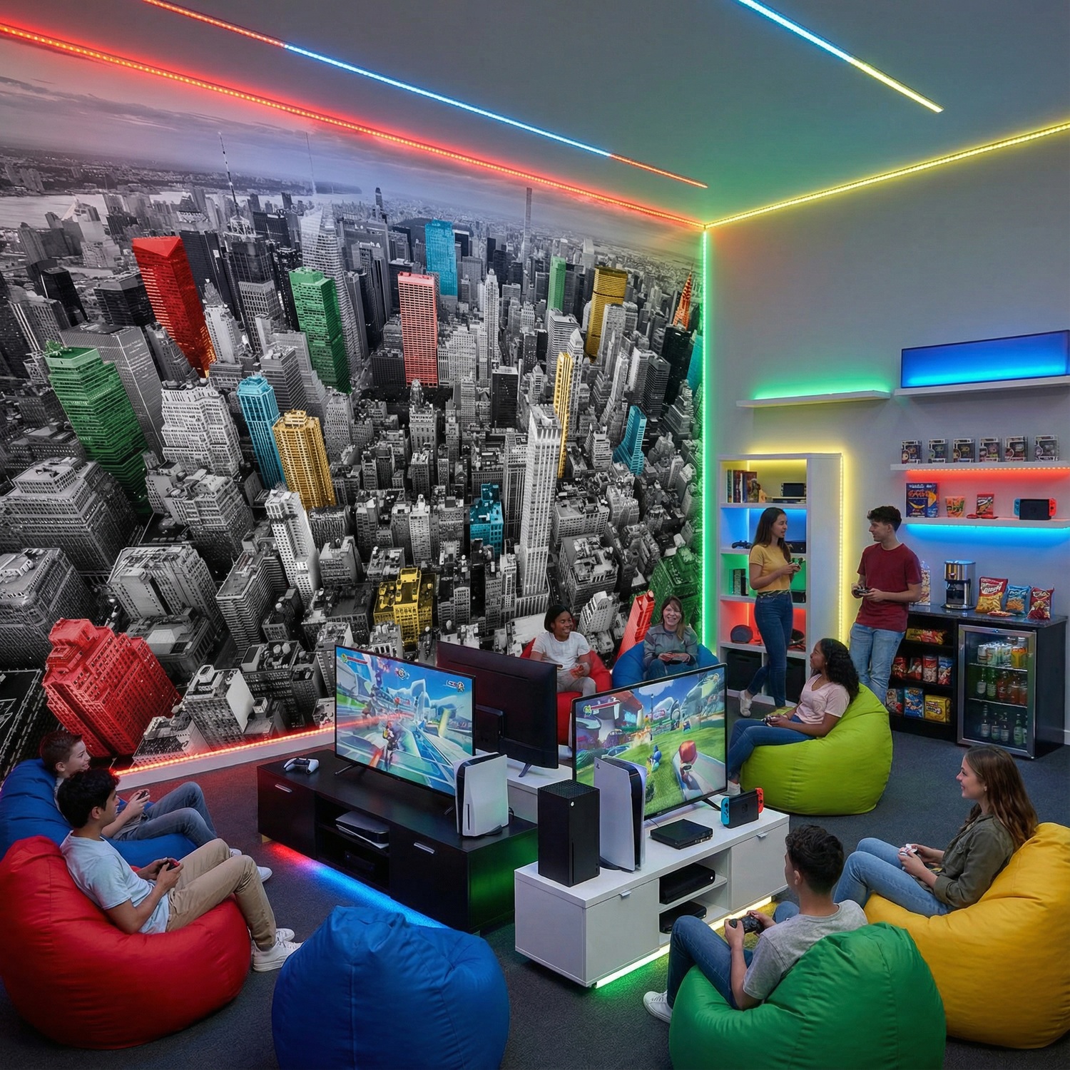 Fototapeten: Bunte Wolkenkratzer New York