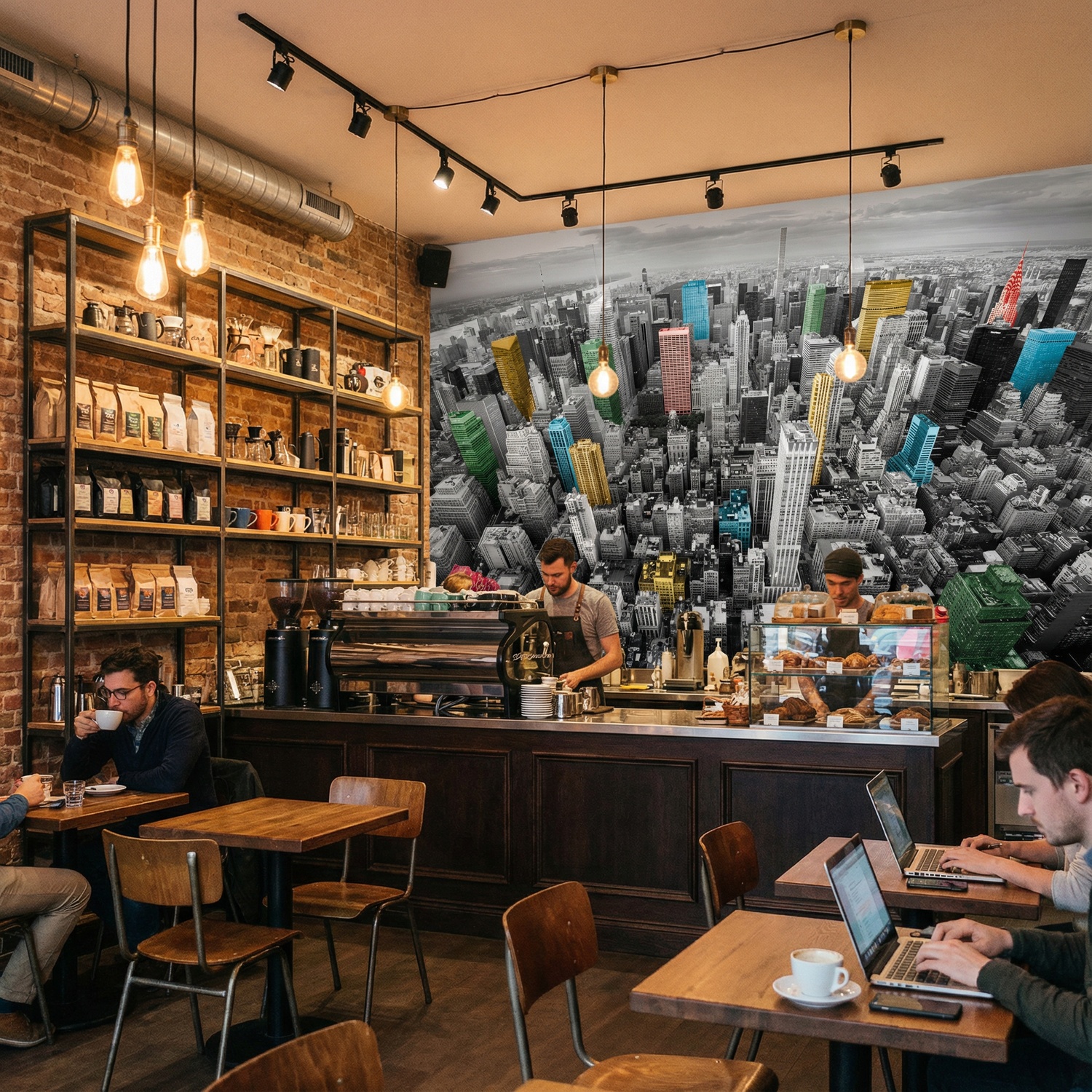 Fototapeten: Bunte Wolkenkratzer New York