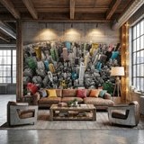 Fototapeten: Bunte Wolkenkratzer New York 17