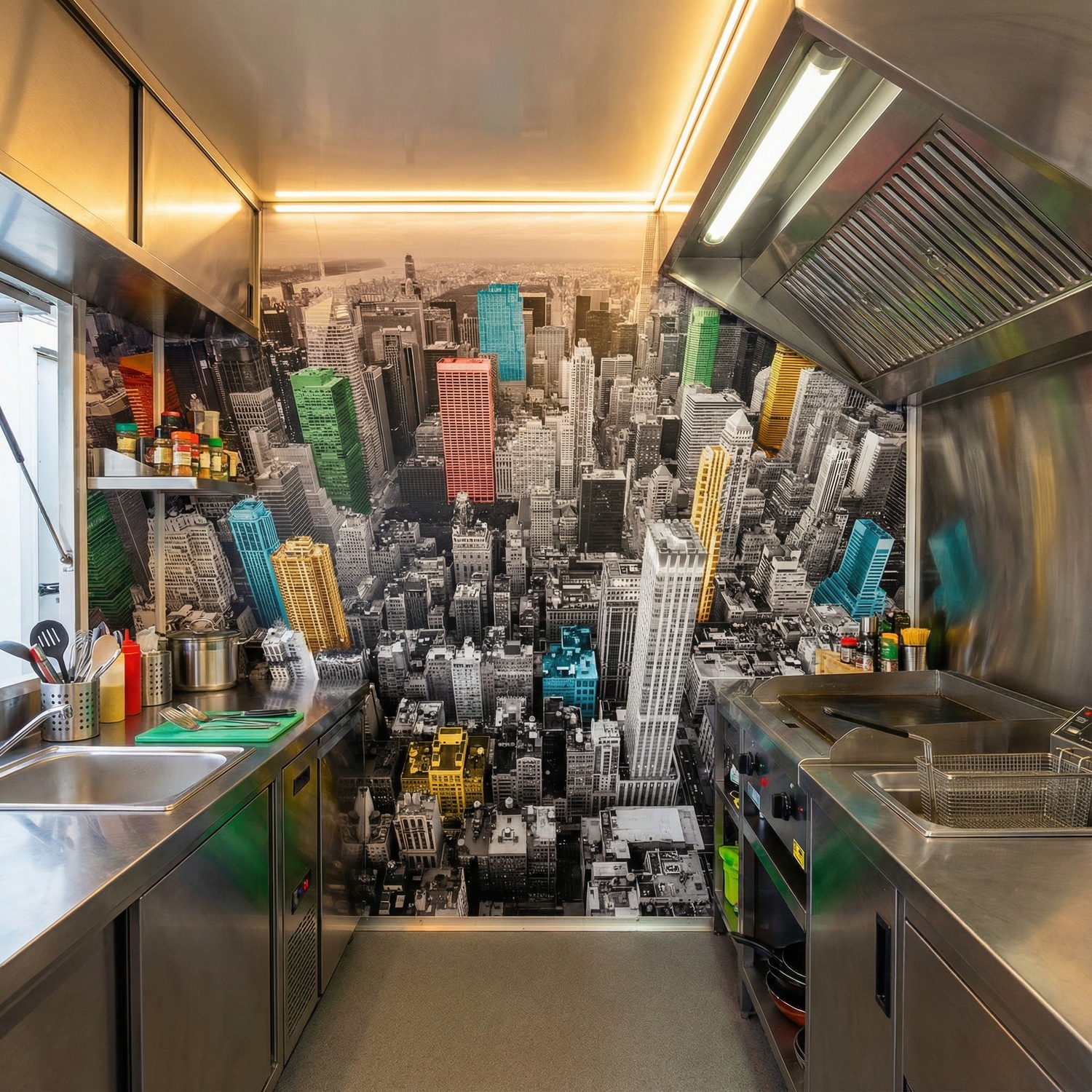 Fototapeten: Bunte Wolkenkratzer New York