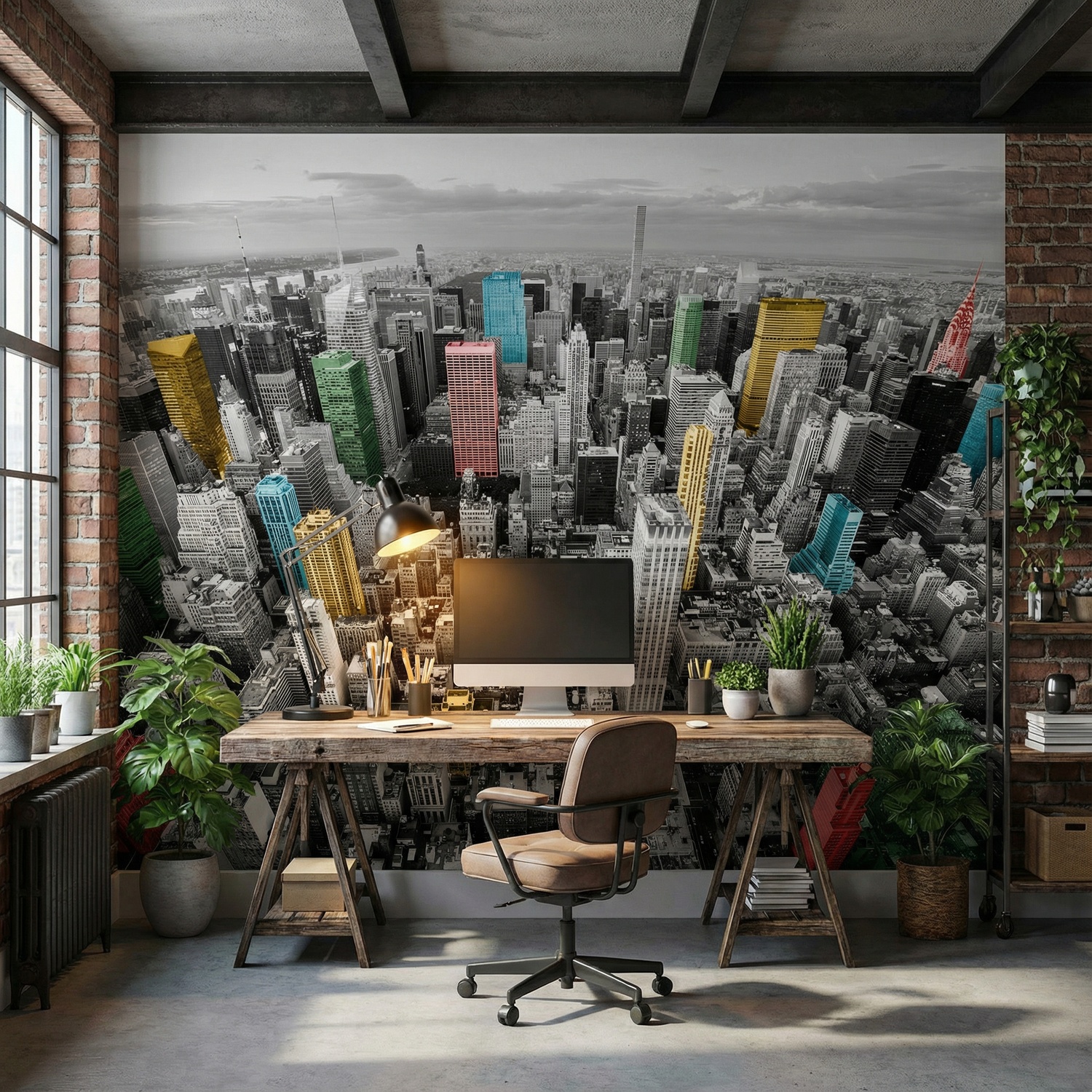 Fototapeten: Bunte Wolkenkratzer New York