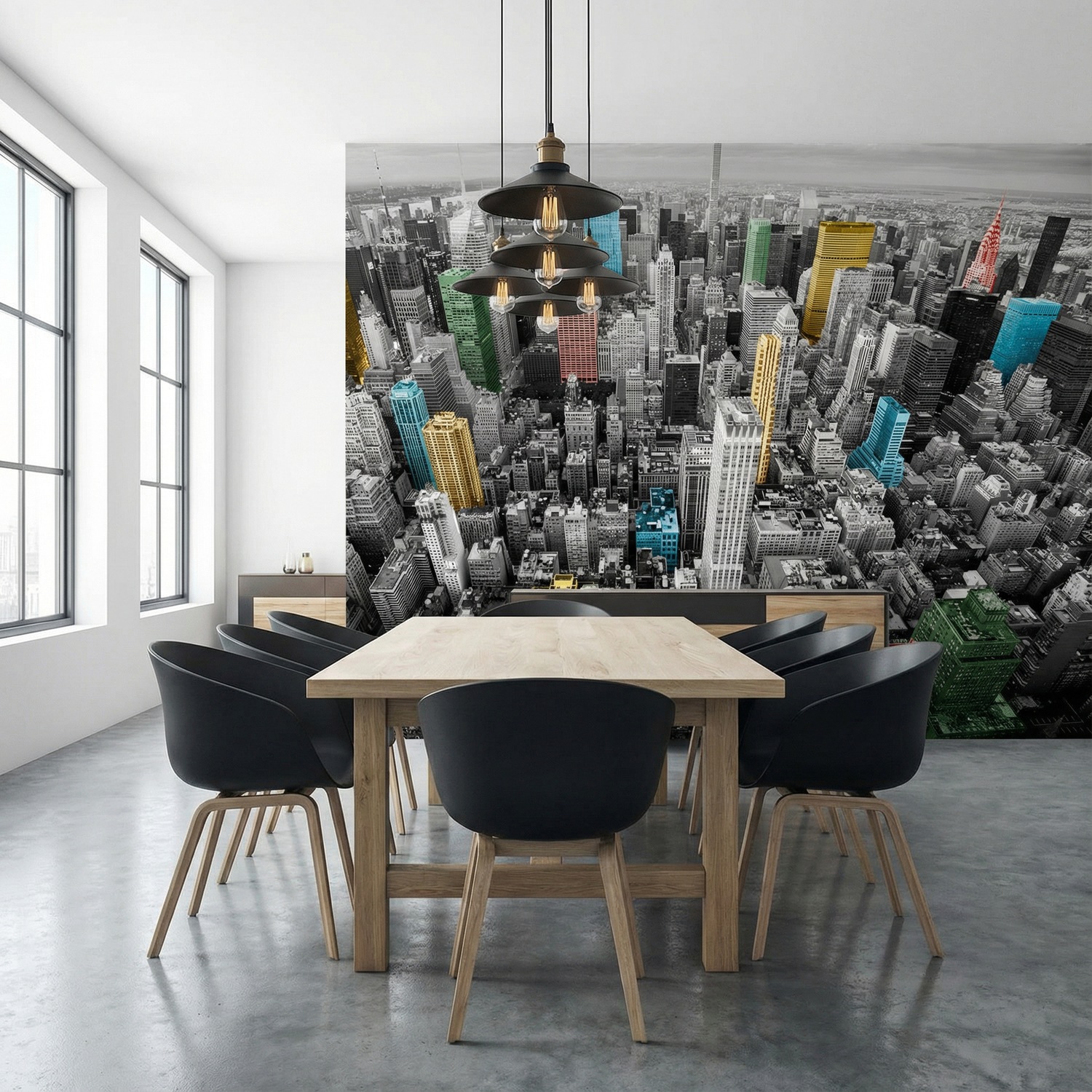 Fototapeten: Bunte Wolkenkratzer New York