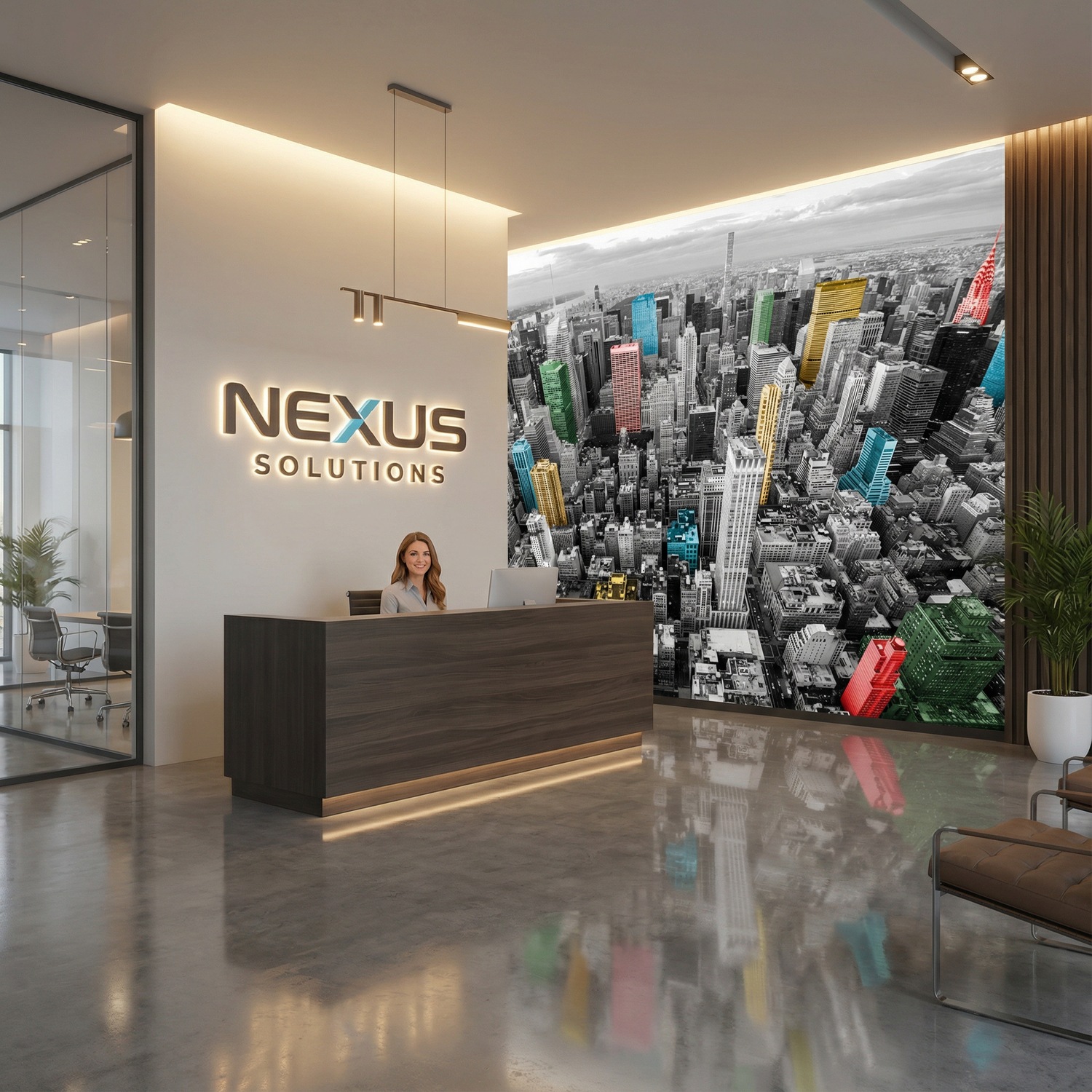 Fototapeten: Bunte Wolkenkratzer New York