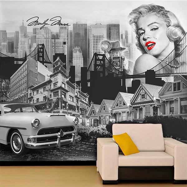Fototapeten: Collage-Muse Marilyn Monroe