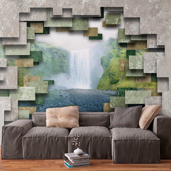 Fototapeten: Wasserfall Wand