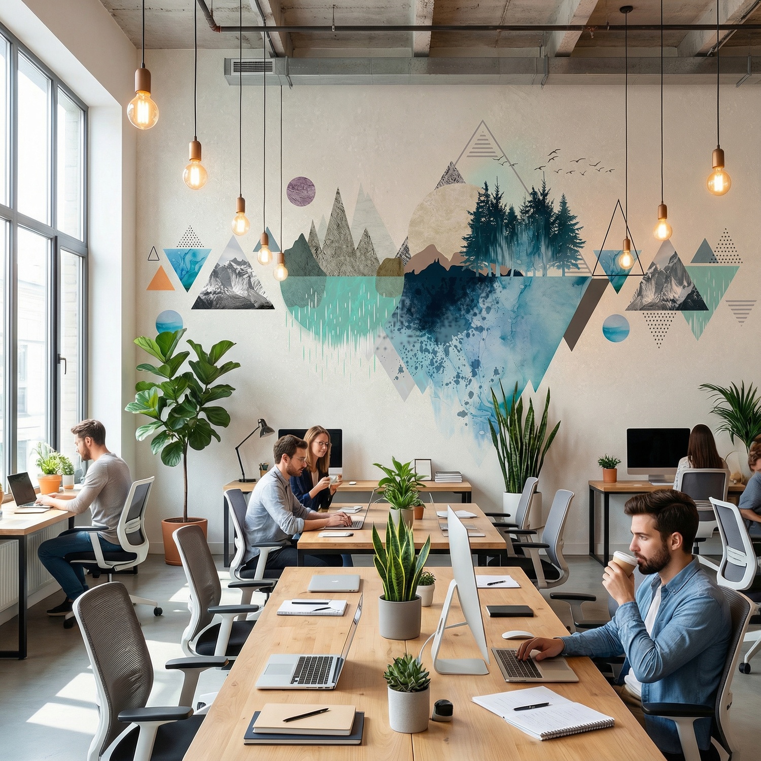 Fototapeten: Collage Berg und Natur