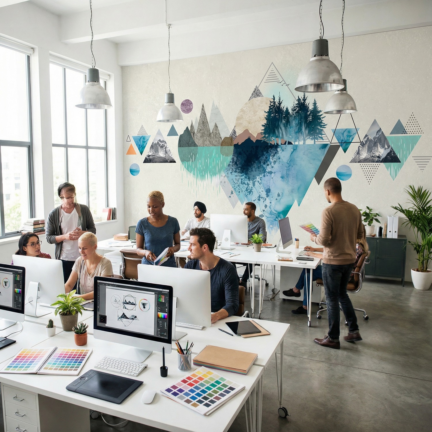 Fototapeten: Collage Berg und Natur