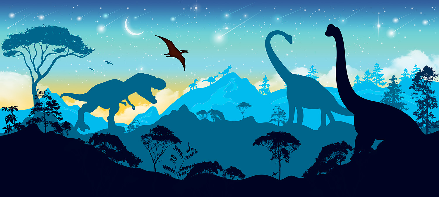 Fototapeten: Dinosaurier Silhouetten