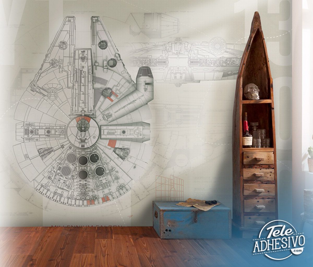 Fototapeten: Millennium Falcon Blaupausen